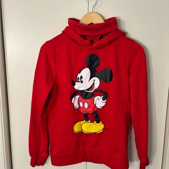 Disney Red Mickey Mouse Turtle Neck Hoodie - Picture 4 of 6